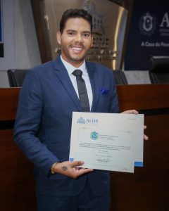 Patrick Barbosa recebe Mensão Honrosa na ALEPE, Assembléia Legislativa de Pernambuco